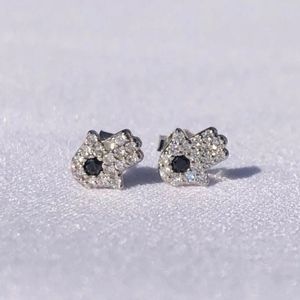 925 sterling silver Hamsa Pave stud earrings